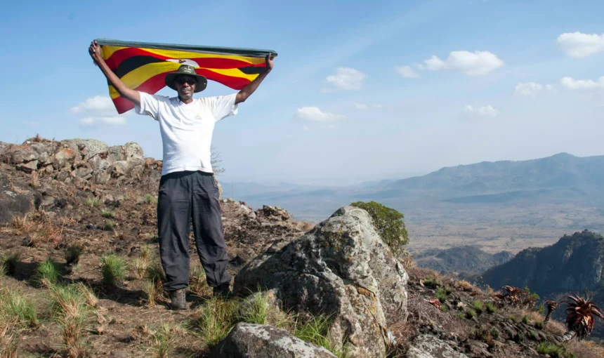 At the summit of Mount Morungole