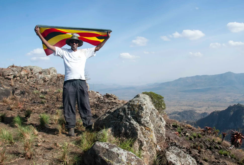 At the summit of Mount Morungole