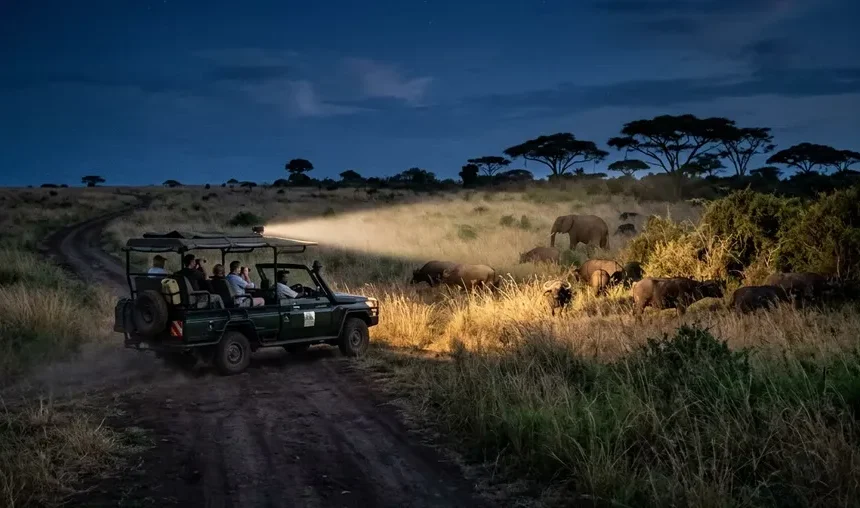 Night drives reveal a side of Uganda’s parks that daytime safaris often miss.
