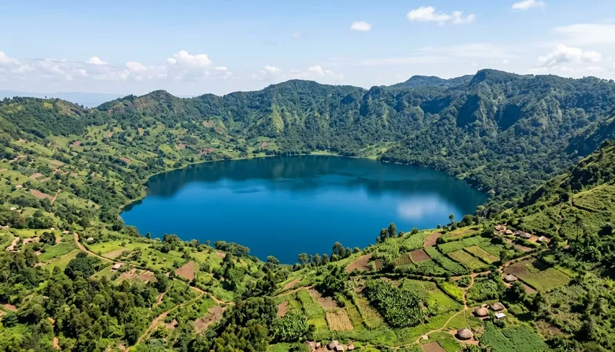 Lake Nkuruba is a strong choice for community-guided walks and forest-edge views.