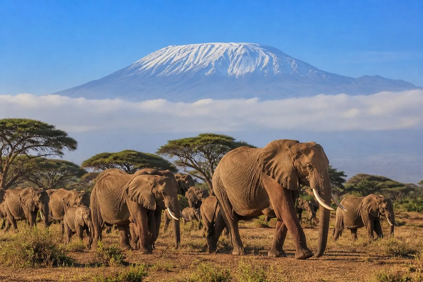 Elephants in Amboseli National Park 