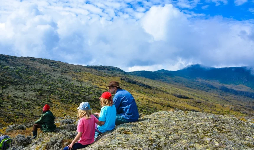 Hikers taking on Mount Elgon