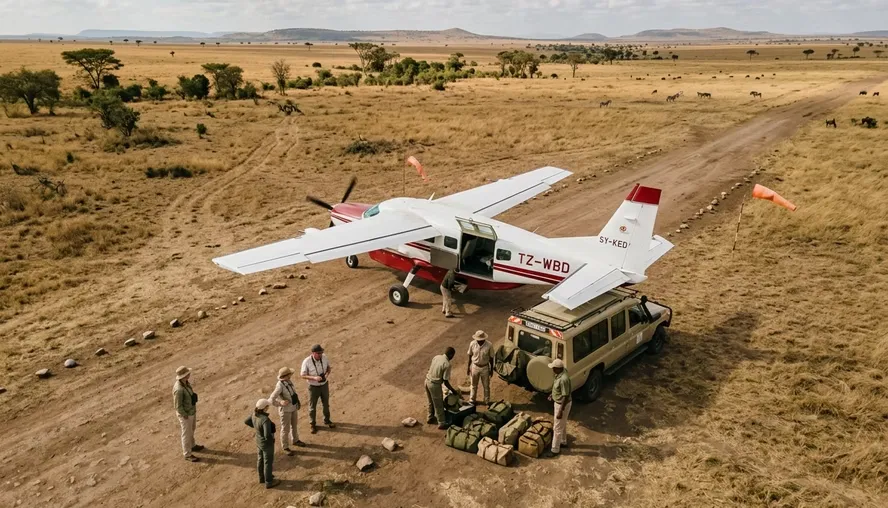 Light aircraft to transfer tourists